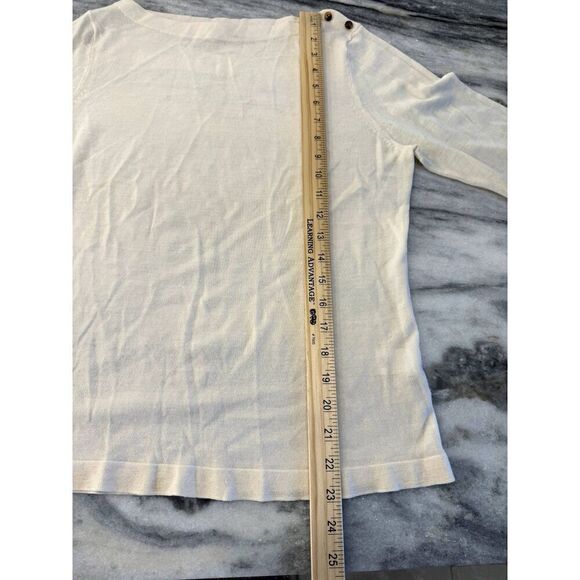 J. Crew Boatneck Lightweight 3/4 Sleeve Sweater 100% Merino Wool Sz L EUC - Picture 6 of 6